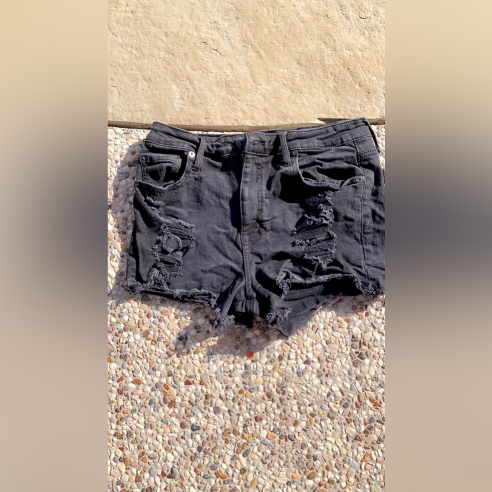 Black ripped Jean shorts size Medium